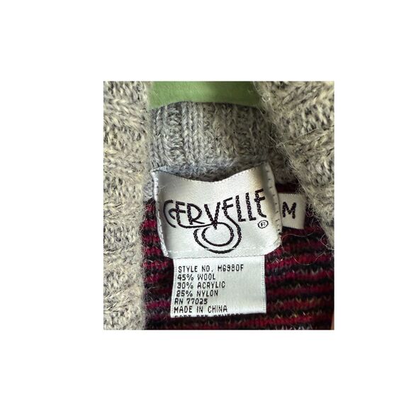 Vintage Cervelle Wool Blend Cardigan Coat - Chunky Knit, Bold 80s Print, Size M - Picture 6 of 6